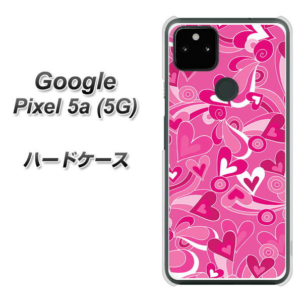 Google Pixel 5a (5G) 高画質仕上げ 背面印刷 ハードケース【383 ピンクのハート】