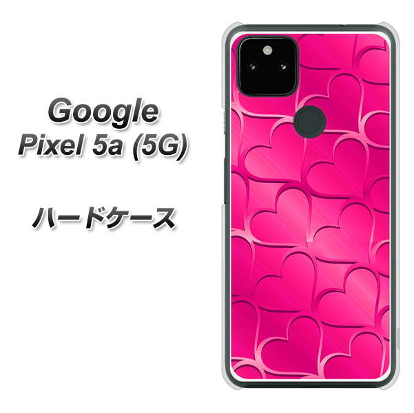 Google Pixel 5a (5G) 高画質仕上げ 背面印刷 ハードケース【1347 かくれハート（ショッキングピンク）】