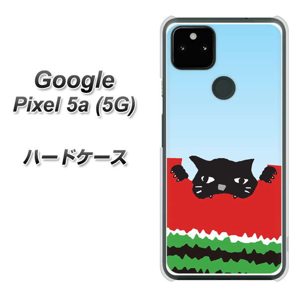 Google Pixel 5a (5G) 高画質仕上げ 背面印刷 ハードケース【IA815 すいかをかじるネコ(大)】
