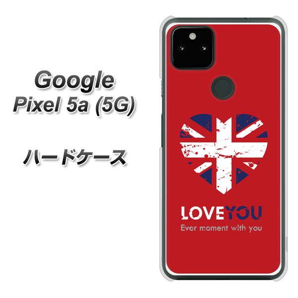 Google Pixel 5a (5G) 高画質仕上げ 背面印刷 ハードケース【SC804 ユニオンジャック ハートビンテージレッド】