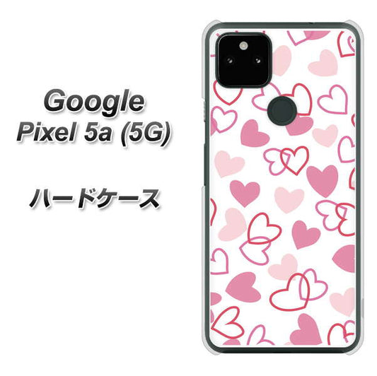 Google Pixel 5a (5G) 高画質仕上げ 背面印刷 ハードケース【VA929 ハートがいっぱい ピンク】