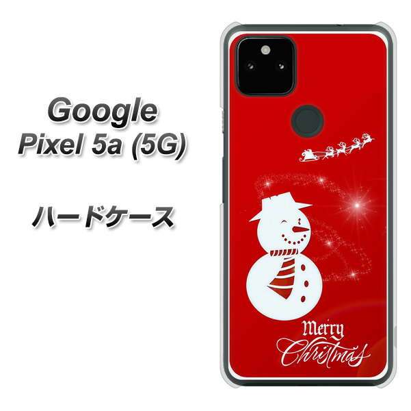 Google Pixel 5a (5G) 高画質仕上げ 背面印刷 ハードケース【XA802 ウインク雪だるま】