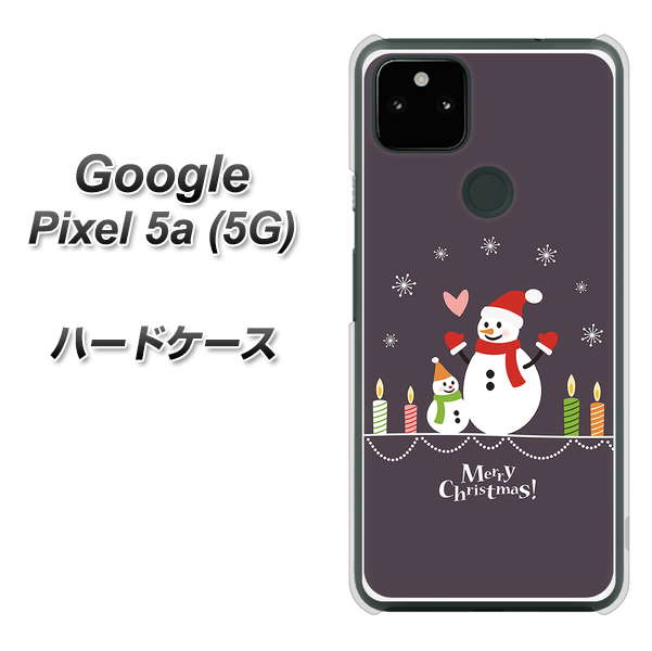 Google Pixel 5a (5G) 高画質仕上げ 背面印刷 ハードケース【XA809 雪だるまの親子】