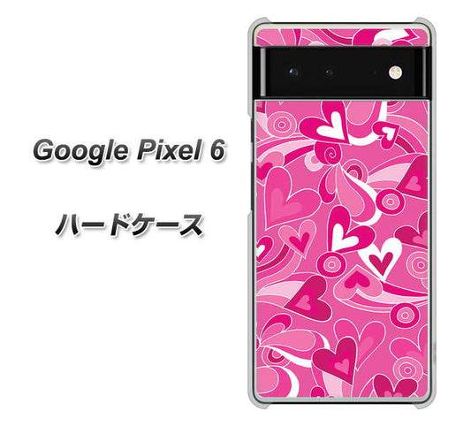 Google Pixel 6 高画質仕上げ 背面印刷 ハードケース【383 ピンクのハート】