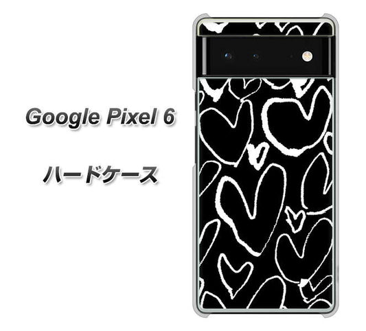 Google Pixel 6 高画質仕上げ 背面印刷 ハードケース【1124 ハート BK＆WH】