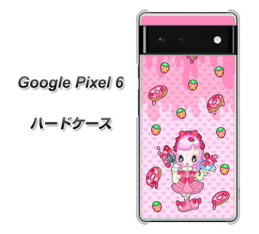 Google Pixel 6 高画質仕上げ 背面印刷 ハードケース【AG816 ストロベリードーナツ（水玉ピンク）】