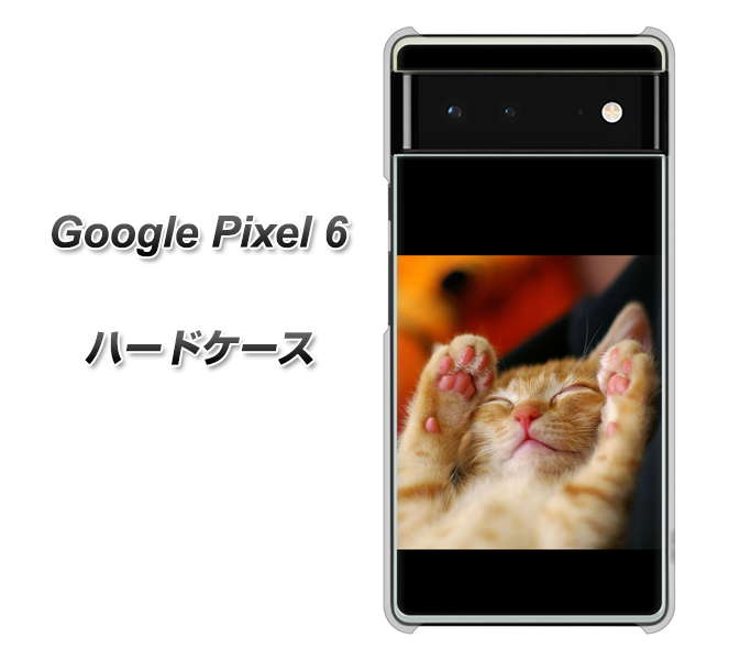 Google Pixel 6 高画質仕上げ 背面印刷 ハードケース【VA804 爆睡するネコ】