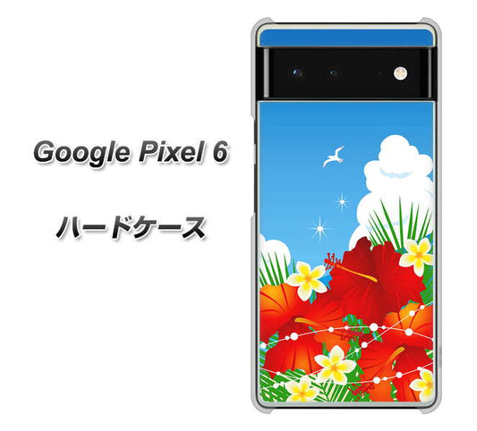 Google Pixel 6 高画質仕上げ 背面印刷 ハードケース【VA821 ハイビスカスと青空】