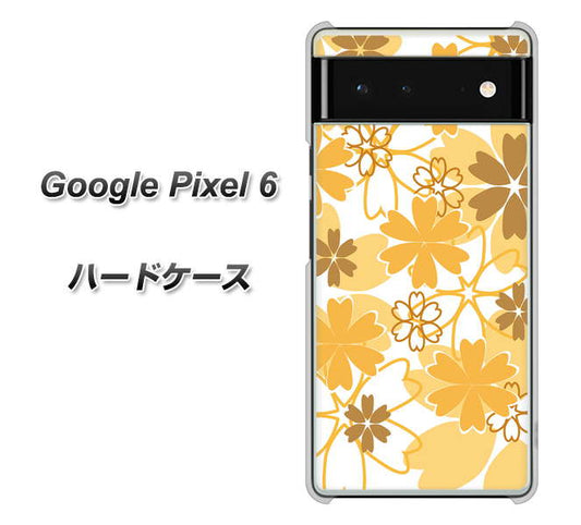 Google Pixel 6 高画質仕上げ 背面印刷 ハードケース【VA959 重なり合う花 オレンジ】
