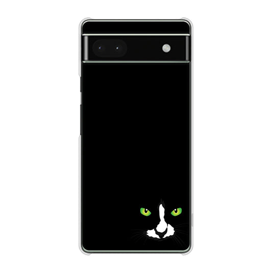Google Pixel 6a 高画質仕上げ 背面印刷 ハードケース 【398 黒ネコ】