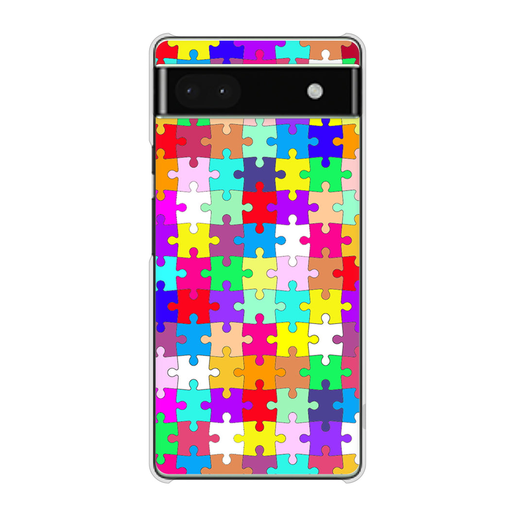 Google Pixel 6a 高画質仕上げ 背面印刷 ハードケース 【727 カラフルパズル】