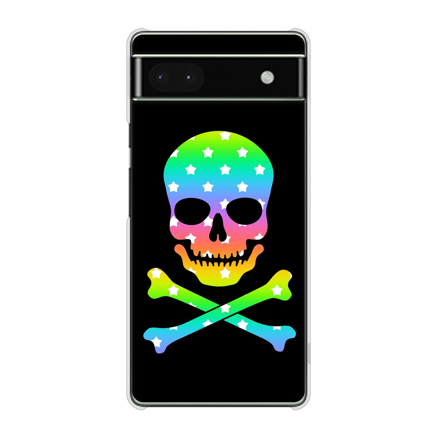 Google Pixel 6a 高画質仕上げ 背面印刷 ハードケース ドクロフレーム