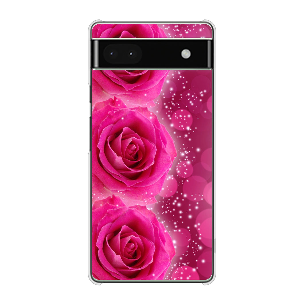 Google Pixel 6a 高画質仕上げ 背面印刷 ハードケース 【VA815 3連のバラ】