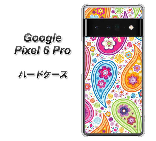 Google Pixel 6 Pro 高画質仕上げ 背面印刷 ハードケース【378 カラフルペイズリー】