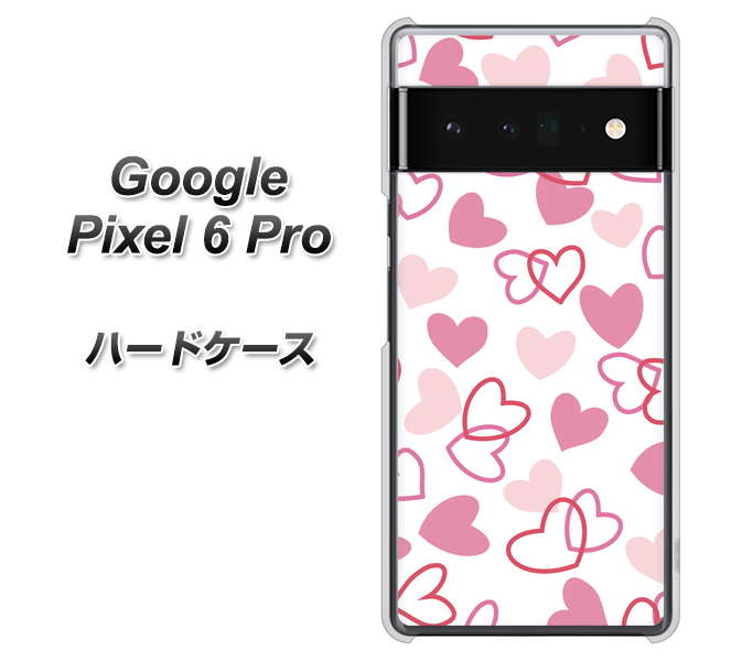 Google Pixel 6 Pro 高画質仕上げ 背面印刷 ハードケース【VA929 ハートがいっぱい ピンク】