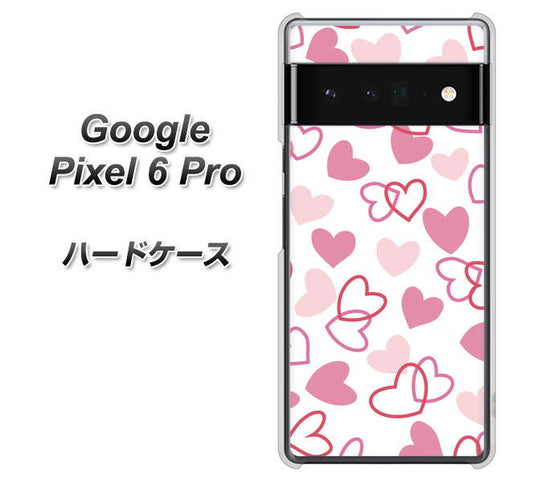Google Pixel 6 Pro 高画質仕上げ 背面印刷 ハードケース【VA929 ハートがいっぱい ピンク】