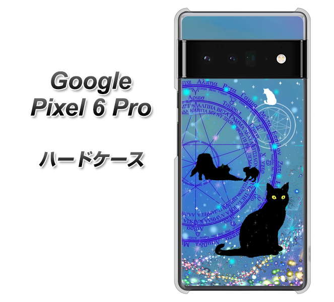 Google Pixel 6 Pro 高画質仕上げ 背面印刷 ハードケース【YJ327 魔法陣猫 キラキラ かわいい】
