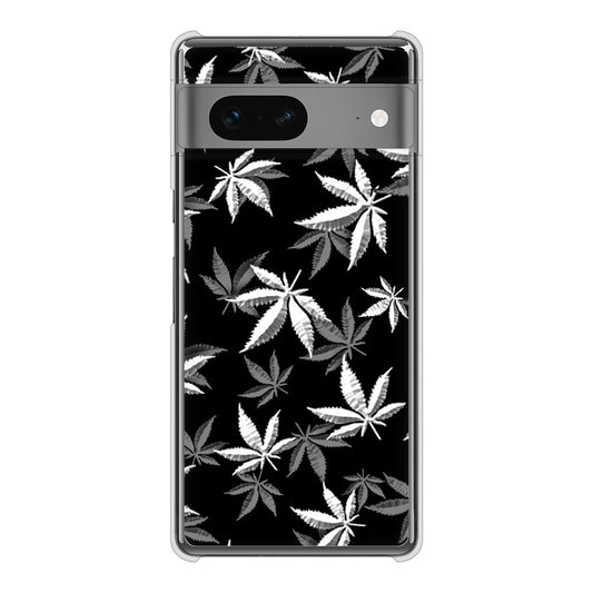 Google Pixel 7 高画質仕上げ 背面印刷 ハードケース 【064 モノトーン大麻ブラック】