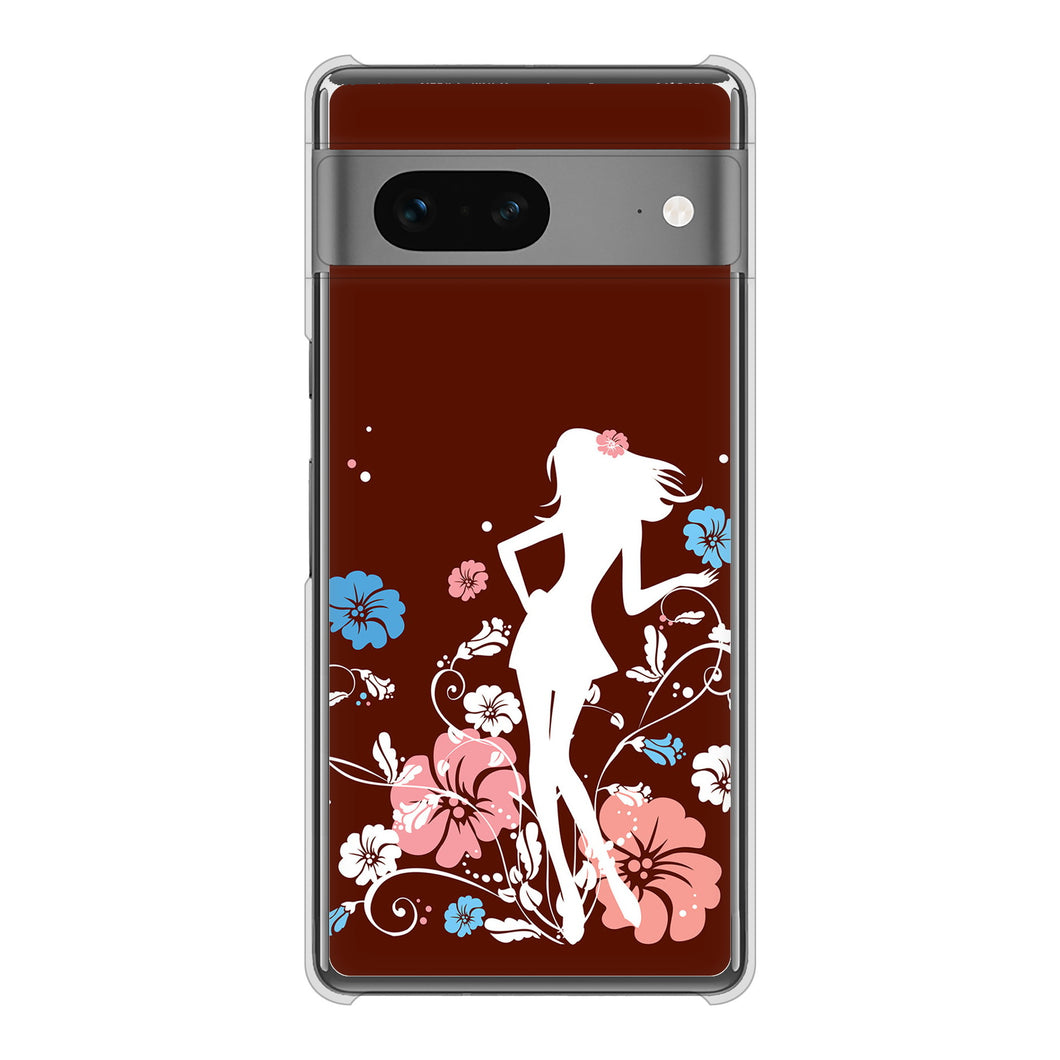 Google Pixel 7 高画質仕上げ 背面印刷 ハードケース 【110 ハイビスカスと少女】