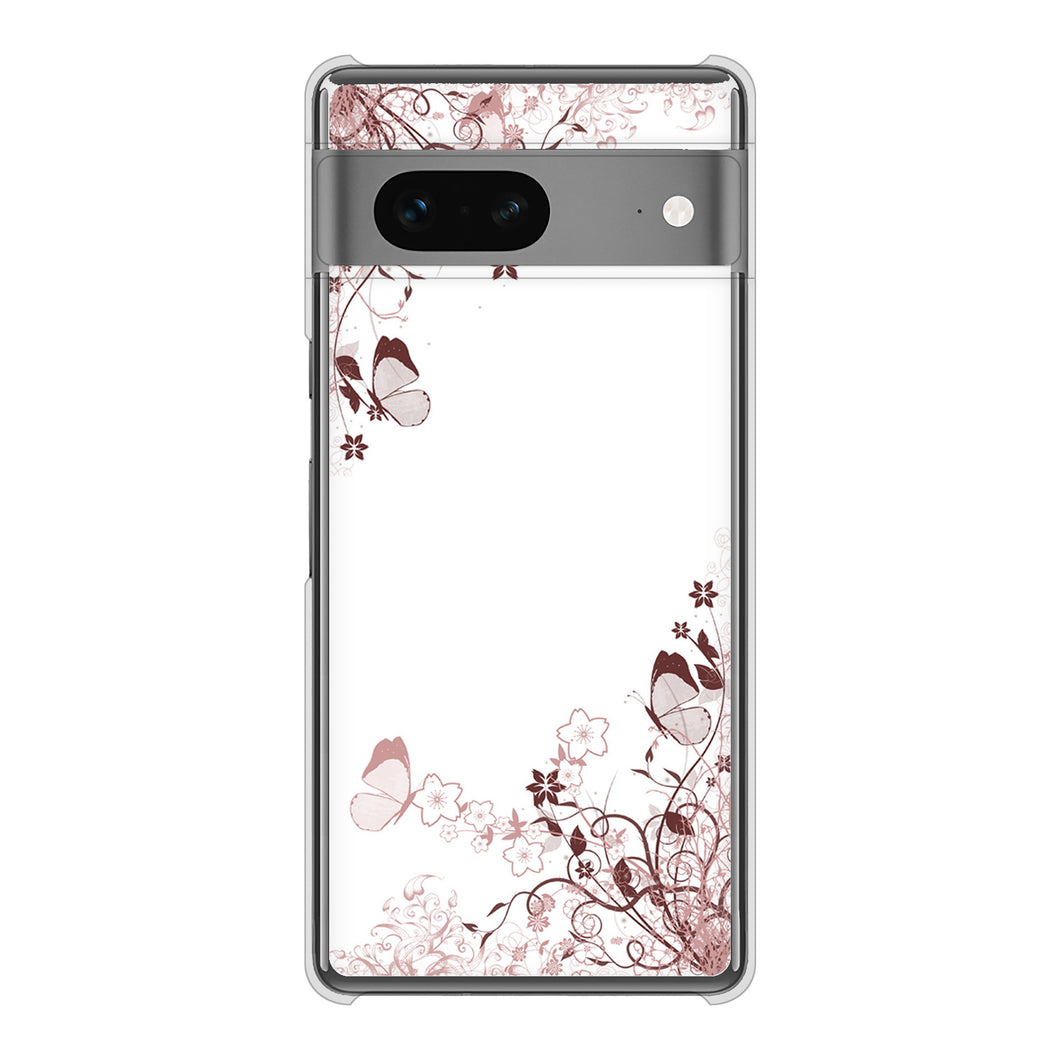 Google Pixel 7 高画質仕上げ 背面印刷 ハードケース バタフライ