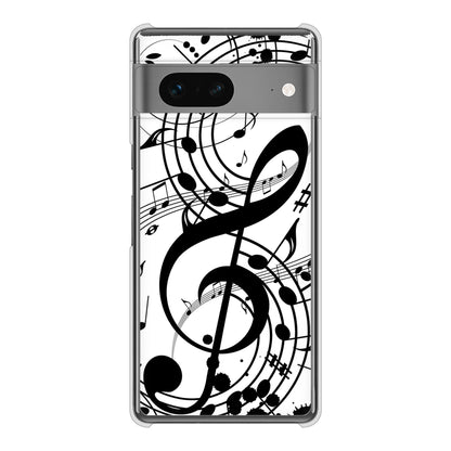 Google Pixel 7 高画質仕上げ 背面印刷 ハードケース 音符