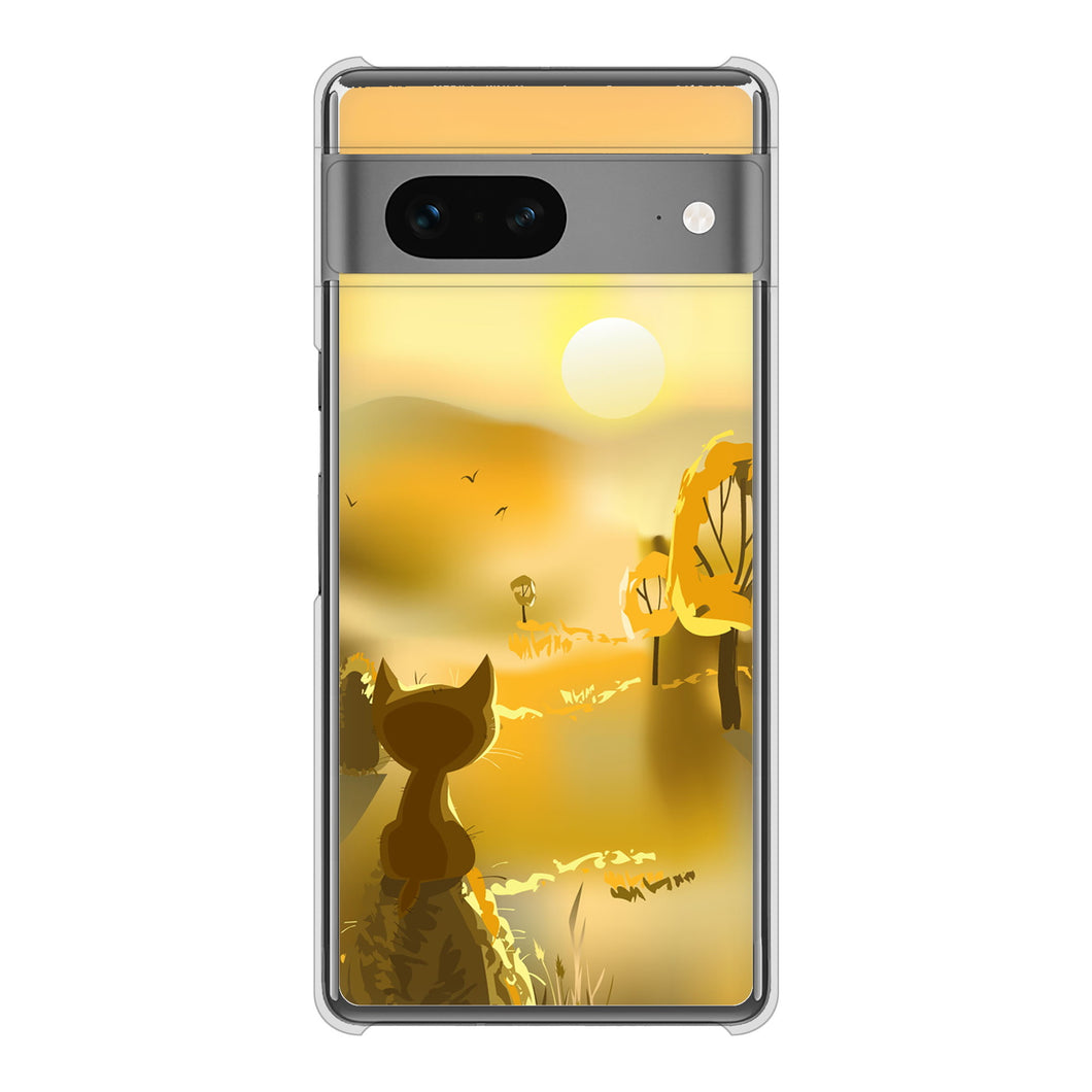 Google Pixel 7 高画質仕上げ 背面印刷 ハードケース 【400 たそがれの猫】