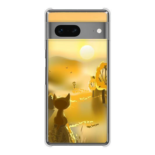 Google Pixel 7 高画質仕上げ 背面印刷 ハードケース 【400 たそがれの猫】