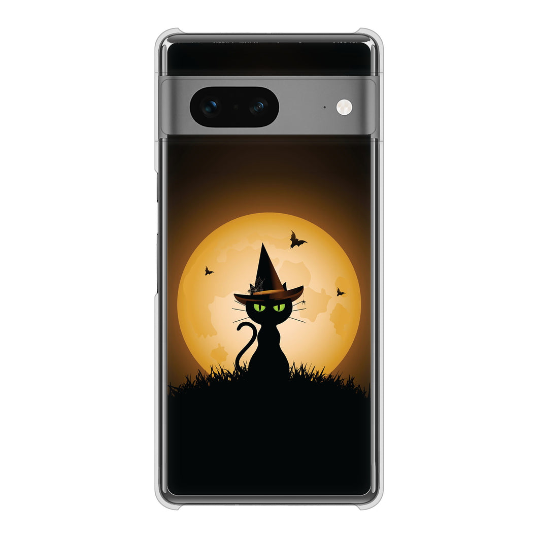 Google Pixel 7 高画質仕上げ 背面印刷 ハードケース 夜とネコ