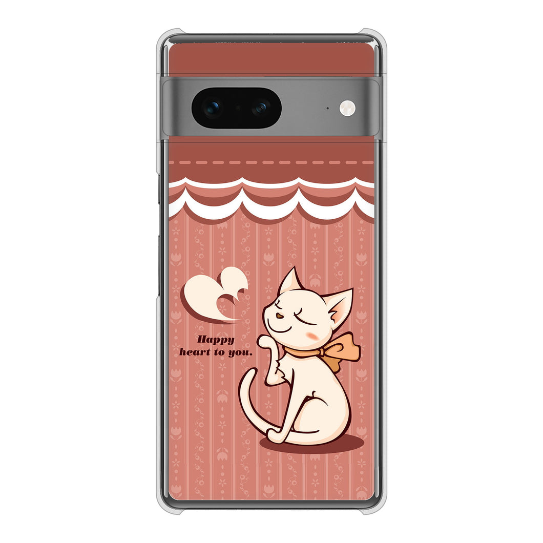 Google Pixel 7 高画質仕上げ 背面印刷 ハードケース 【1102 ネコの投げキッス】