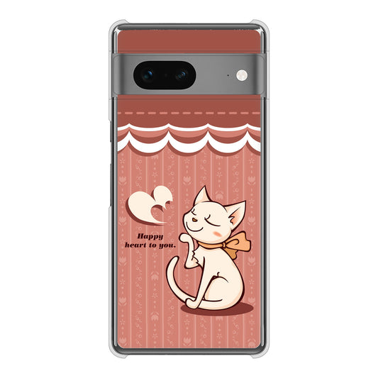 Google Pixel 7 高画質仕上げ 背面印刷 ハードケース 【1102 ネコの投げキッス】