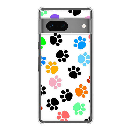 Google Pixel 7 高画質仕上げ 背面印刷 ハードケース 【1108 あしあとカラフル】