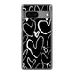Google Pixel 7 高画質仕上げ 背面印刷 ハードケース 【1124 ハート BK＆WH】