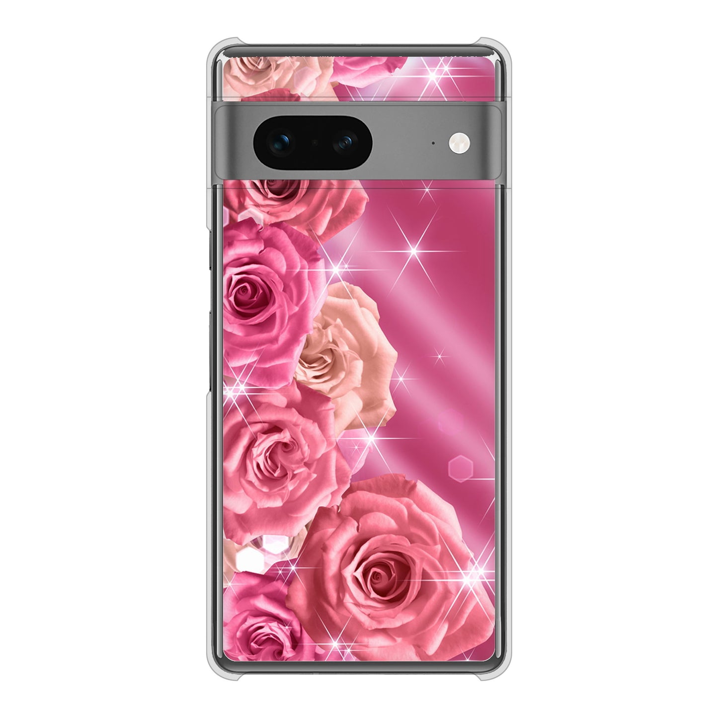 Google Pixel 7 高画質仕上げ 背面印刷 ハードケース 【1182 ピンクの薔薇に誘われて】