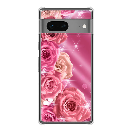 Google Pixel 7 高画質仕上げ 背面印刷 ハードケース 【1182 ピンクの薔薇に誘われて】