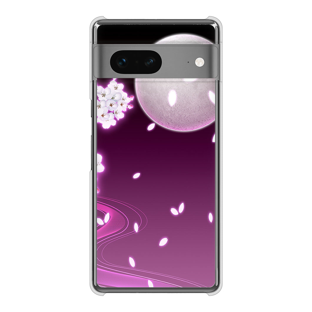 Google Pixel 7 高画質仕上げ 背面印刷 ハードケース 【1223 紫に染まる月と桜】