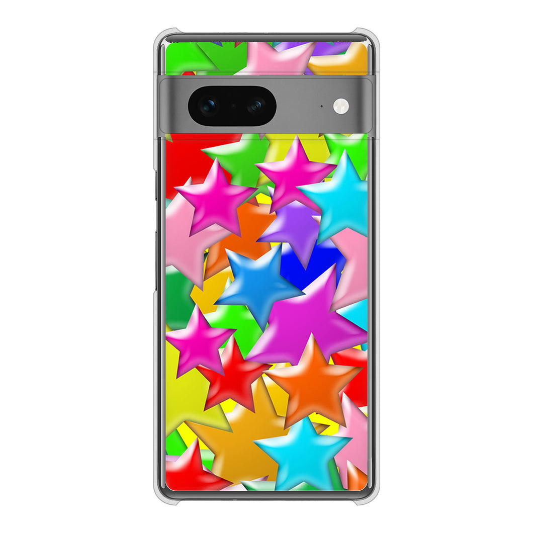 Google Pixel 7 高画質仕上げ 背面印刷 ハードケース 【1293 ランダムスター】