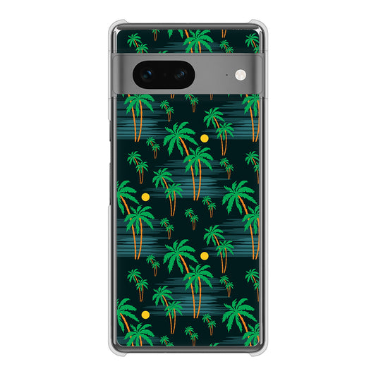 Google Pixel 7 高画質仕上げ 背面印刷 ハードケース 【1315 月夜とヤシ】