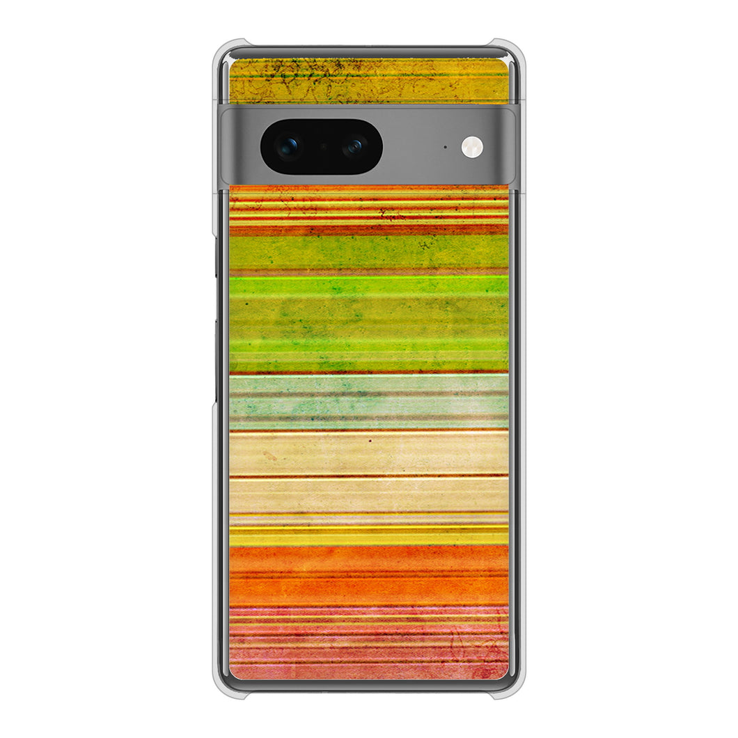 Google Pixel 7 高画質仕上げ 背面印刷 ハードケース 【1324 ビンテージボーダー（色彩）】