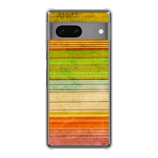 Google Pixel 7 高画質仕上げ 背面印刷 ハードケース 【1324 ビンテージボーダー（色彩）】
