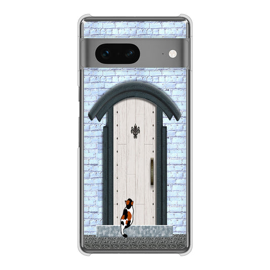 Google Pixel 7 高画質仕上げ 背面印刷 ハードケース 猫とドア