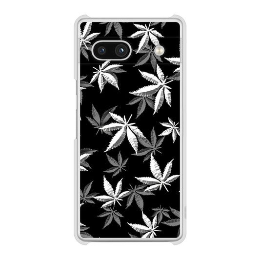 Google Pixel 7a 高画質仕上げ 背面印刷 ハードケース 【064 モノトーン大麻ブラック】