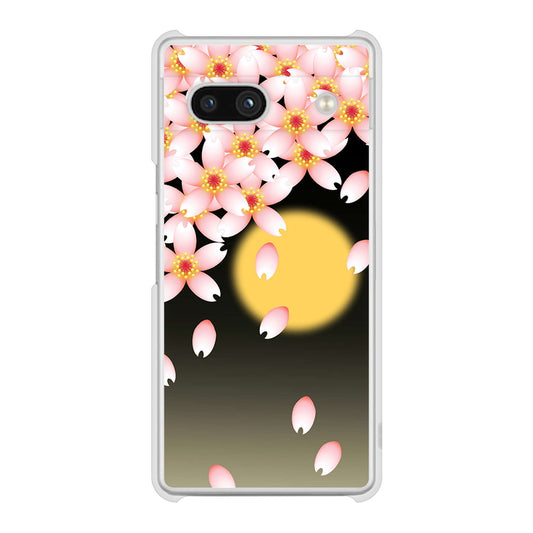 Google Pixel 7a 高画質仕上げ 背面印刷 ハードケース 【136 満月と夜桜】