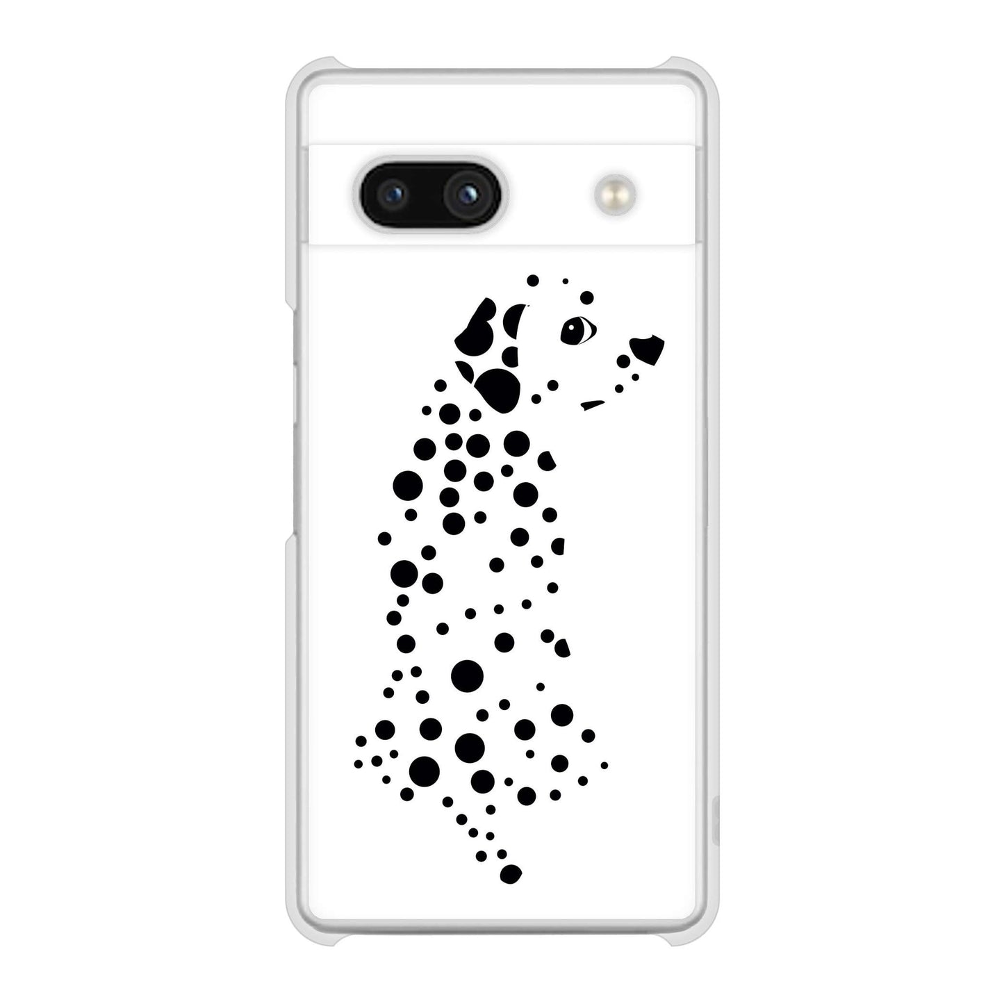 Google Pixel 7a 高画質仕上げ 背面印刷 ハードケース 【1038 振り向くダルメシアン（WH）】