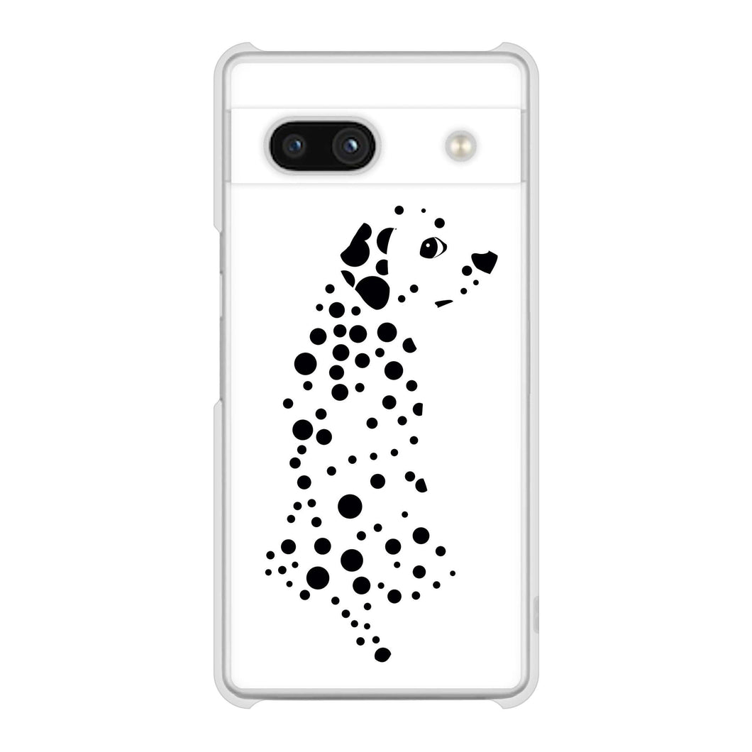 Google Pixel 7a 高画質仕上げ 背面印刷 ハードケース 【1038 振り向くダルメシアン（WH）】