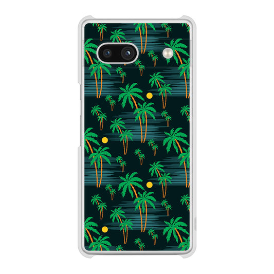 Google Pixel 7a 高画質仕上げ 背面印刷 ハードケース 【1315 月夜とヤシ】