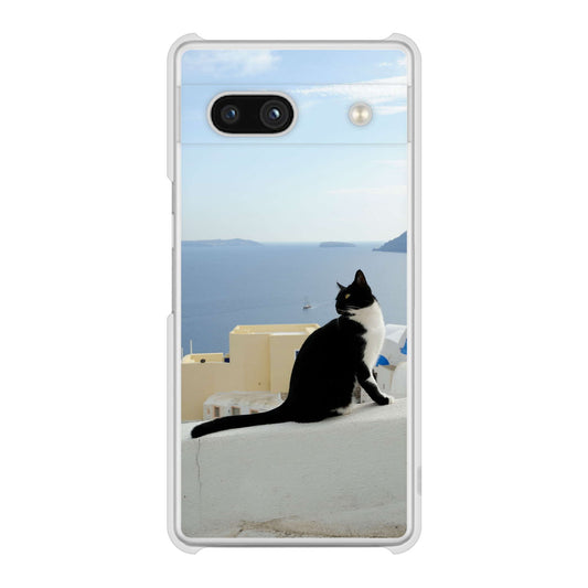 Google Pixel 7a 高画質仕上げ 背面印刷 ハードケース 【VA805 ネコと地中海】