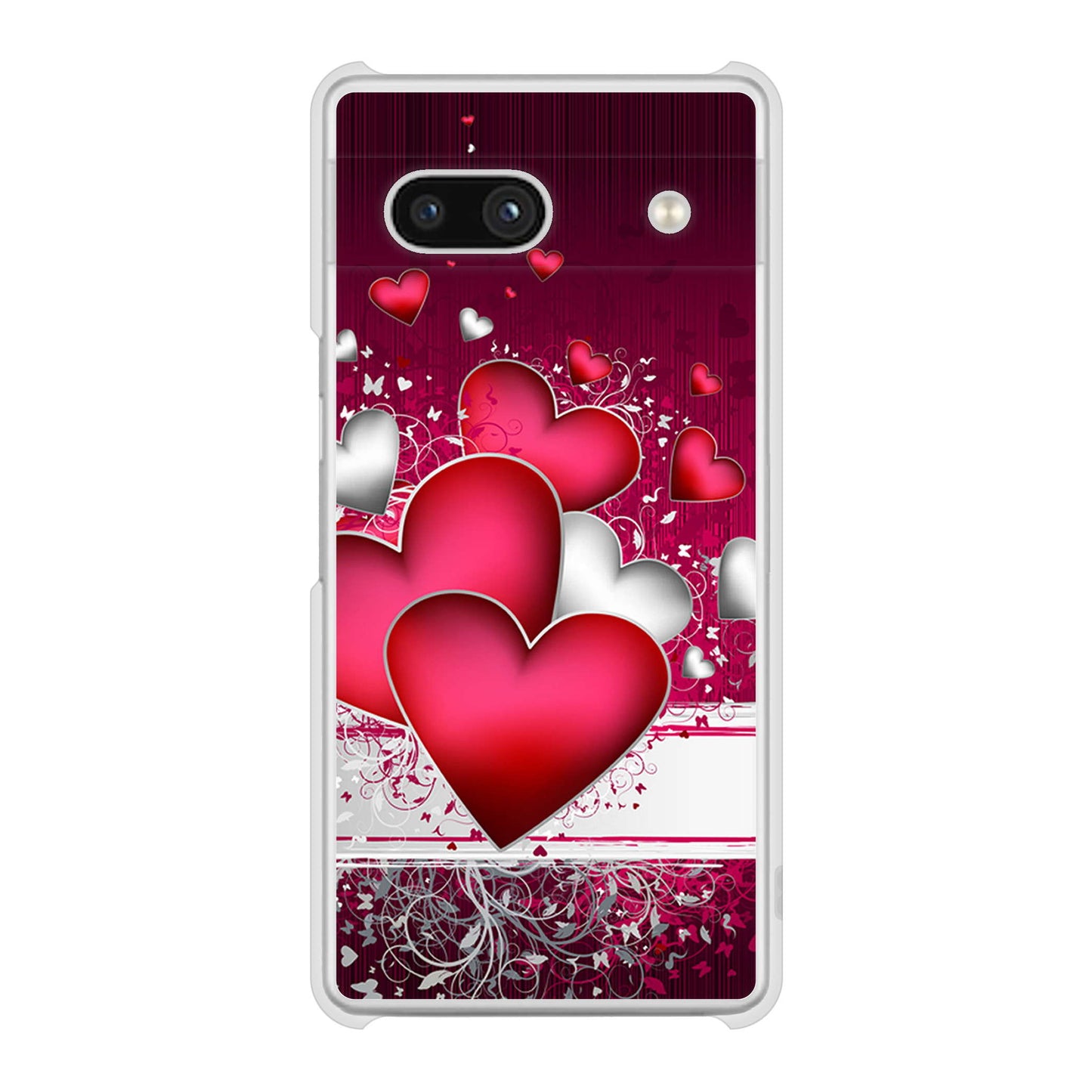 Google Pixel 7a 高画質仕上げ 背面印刷 ハードケース 【VA835 ハートの息吹】