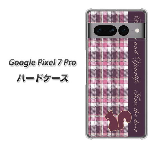 Google Pixel 7 Pro 高画質仕上げ 背面印刷 ハードケース【519 チェック柄にリス】