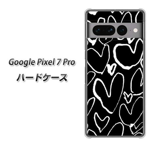 Google Pixel 7 Pro 高画質仕上げ 背面印刷 ハードケース【1124 ハート BK＆WH】