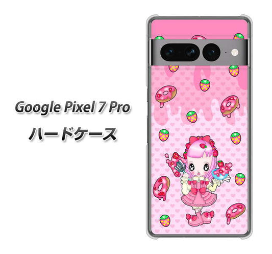 Google Pixel 7 Pro 高画質仕上げ 背面印刷 ハードケース【AG816 ストロベリードーナツ（水玉ピンク）】